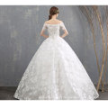 2019 New Off Shoulder Ball Gown Wedding Dress Floor Length Luxury Beaded Wedding Dress Bridal Gown